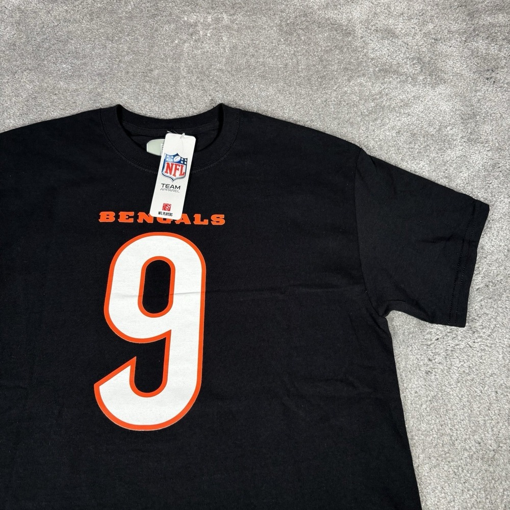 Joe Burrow Cincinnati Bengals #9 Jersey T Shirt Men M Black Short Sleeve NFL NWT